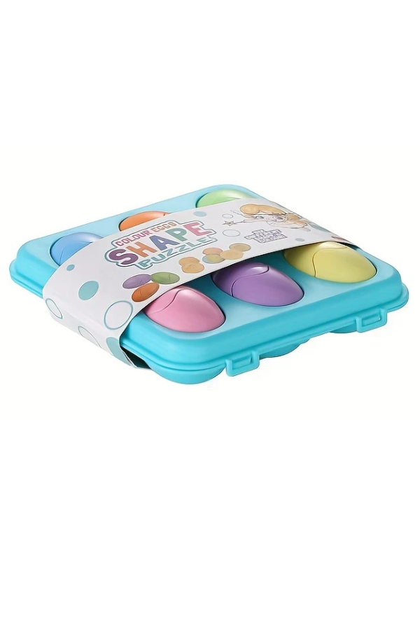 Jogo de Encaixe . Caixa de Ovos com Formas e Cores