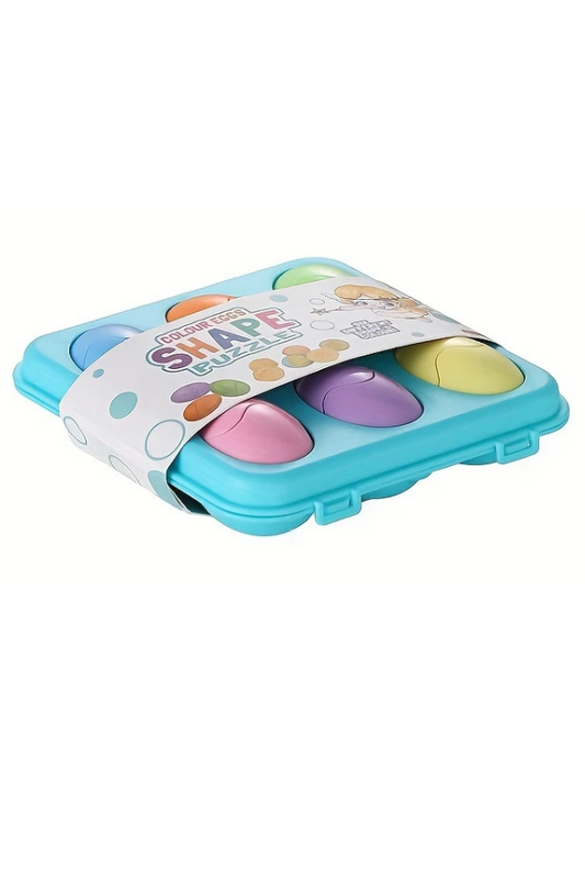 Jogo de Encaixe . Caixa de Ovos com Formas e Cores