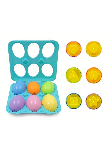 Jogo de Encaixe . Caixa de Ovos com Formas e Cores